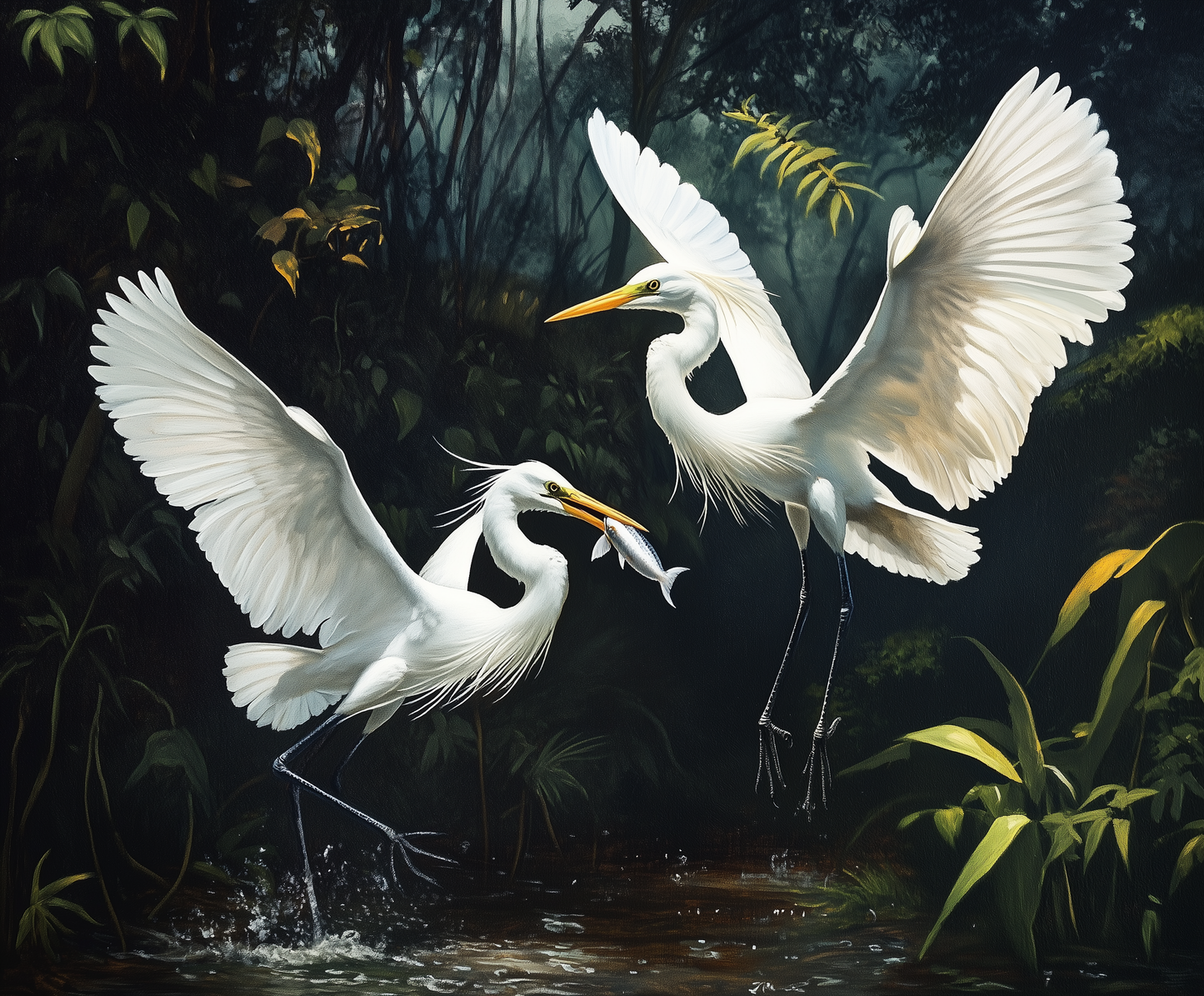 Πίνακας Two White Herons