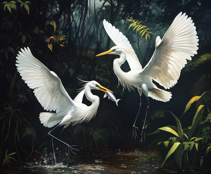 Πίνακας Two White Herons