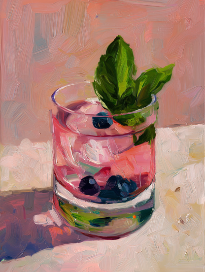 Πίνακας Still Life with Mint 'n' Bluberries