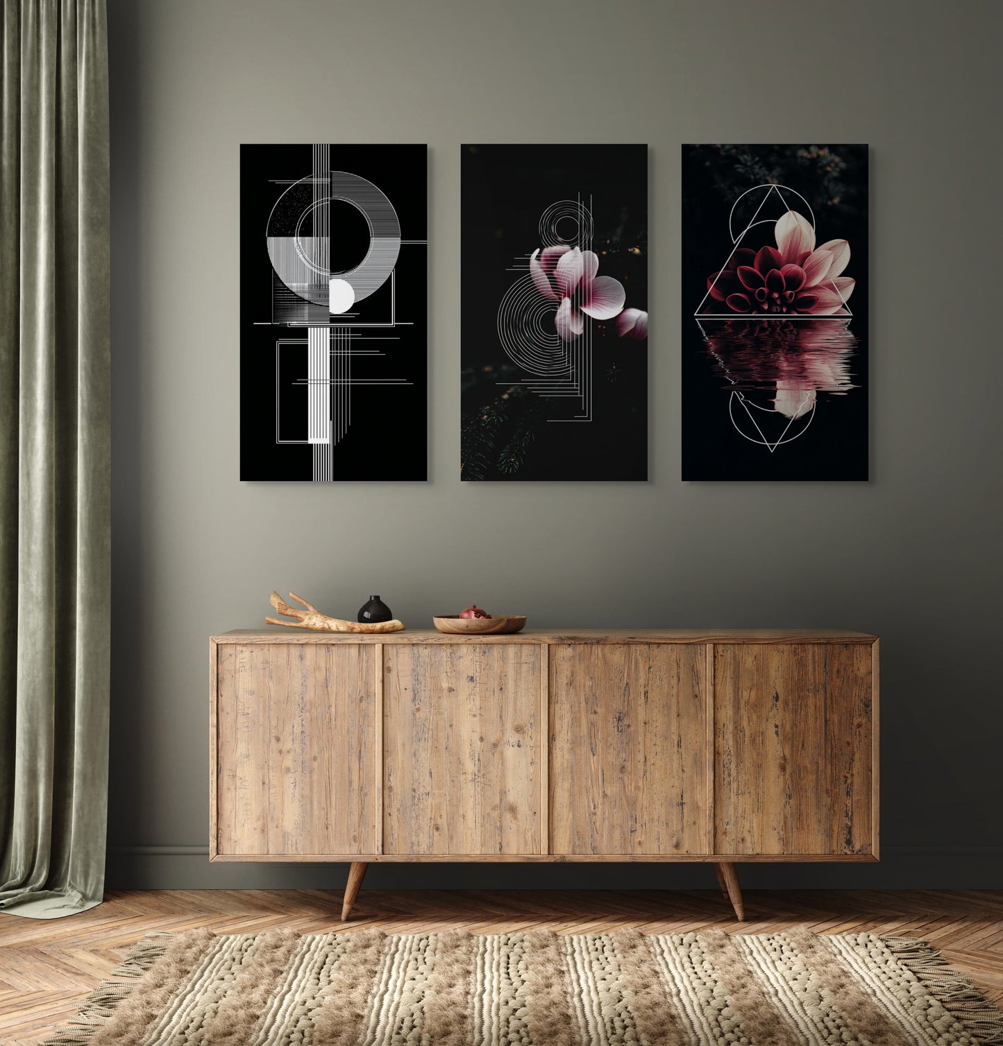 Σετ Τρίπτυχος Πίνακας Petalyx