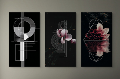 Σετ Τρίπτυχος Πίνακας Petalyx