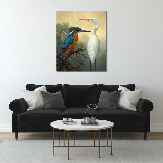 Πίνακας Kingfisher and Egret